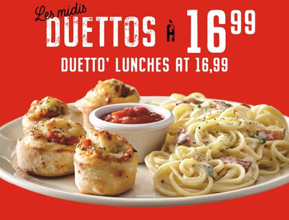 Duetto rouleaux pizza bruschetta - Côte-Vertu